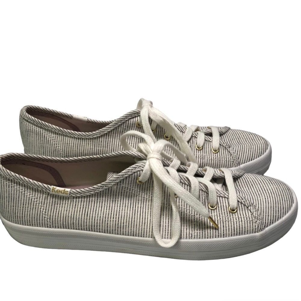 Keds Kickstart Novelty Textile Lace-up Sneaker Cream Striped Size 9.5
